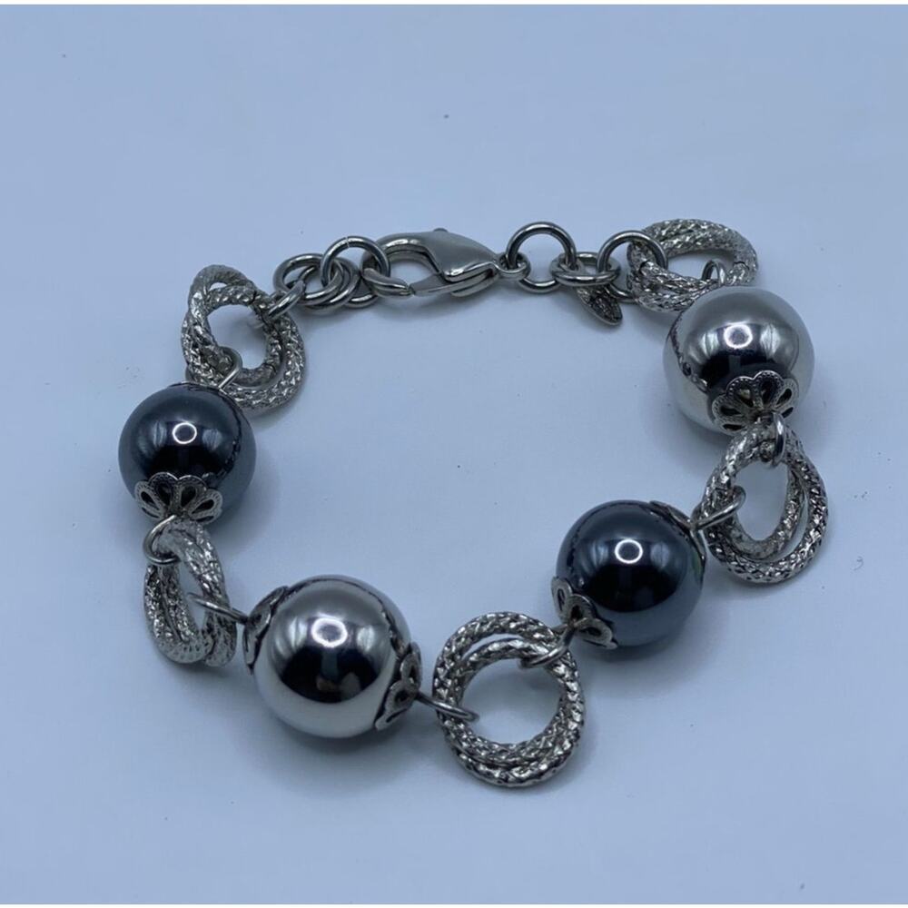 Elegant‎ Maximalist Italian Made Silver Bracelet